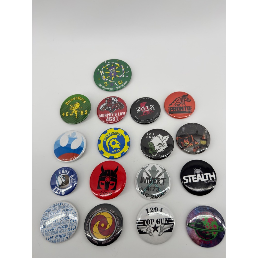 Lot of 16 FIRST Robotics FRC Team Pinback Buttons